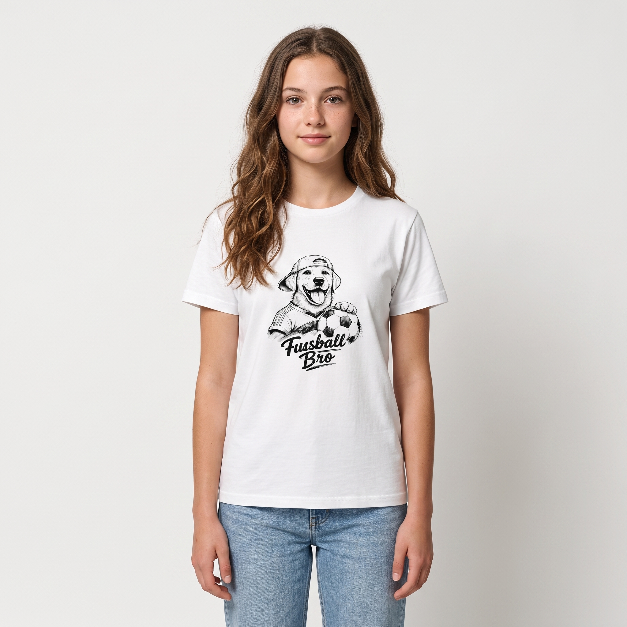FUSSBALL BRO T-Shirt Enfants Unisexe blanc – Limited Edition
