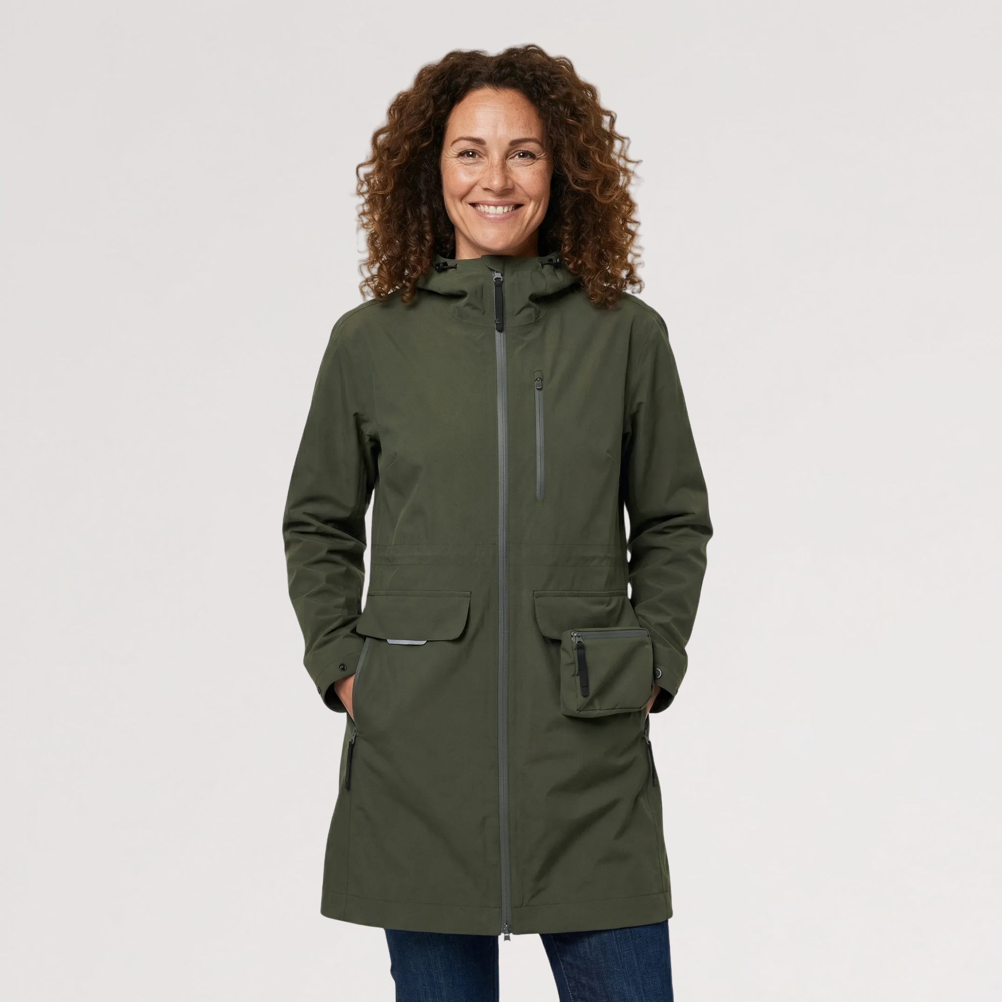 AVA Regenmantel Damen dark olive